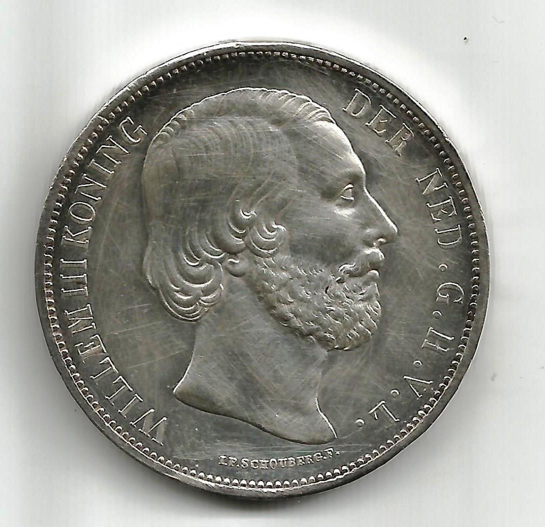 Netherlands indies Coin 2 1/2 Gulden Willem III 1868 (1 of 2)