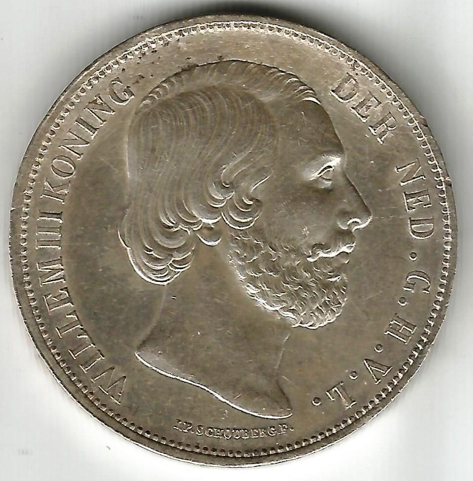 Netherlands indies Coin 2 1/2 Gulden Willem III 1869 (1 of 2)