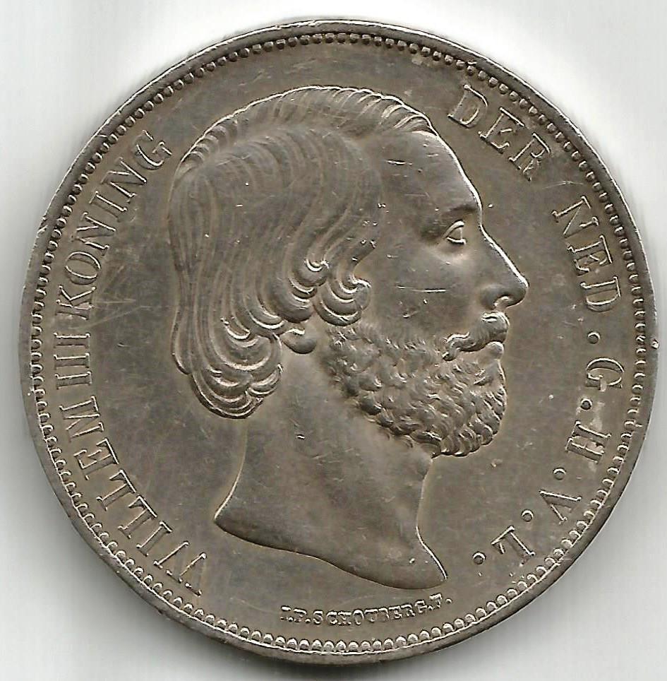 Netherlands indies Coin 2 1/2 Gulden Willem III 1870 (1 of 2)