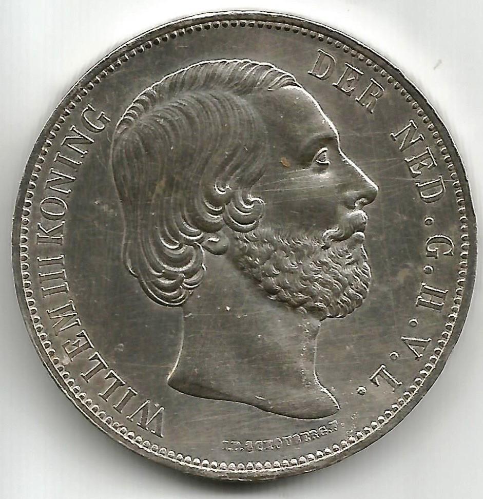 Netherlands indies Coin 2 1/2 Gulden Willem III 1872 (1 of 2)