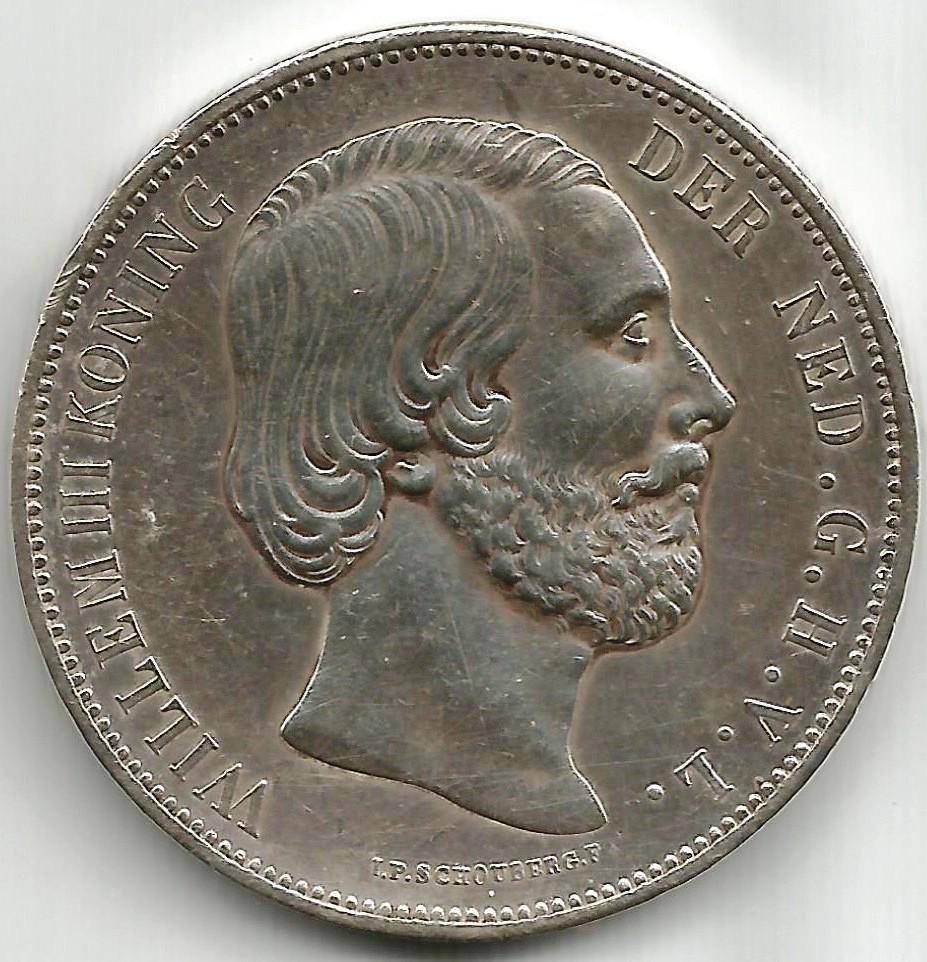 Netherlands indies Coin 2 1/2 Gulden Willem III 1873 (1 of 2)