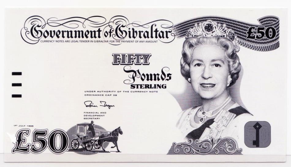 Gibraltar Rare Set Of Printer Proof 50 Pounds Sterling (1 of 2)