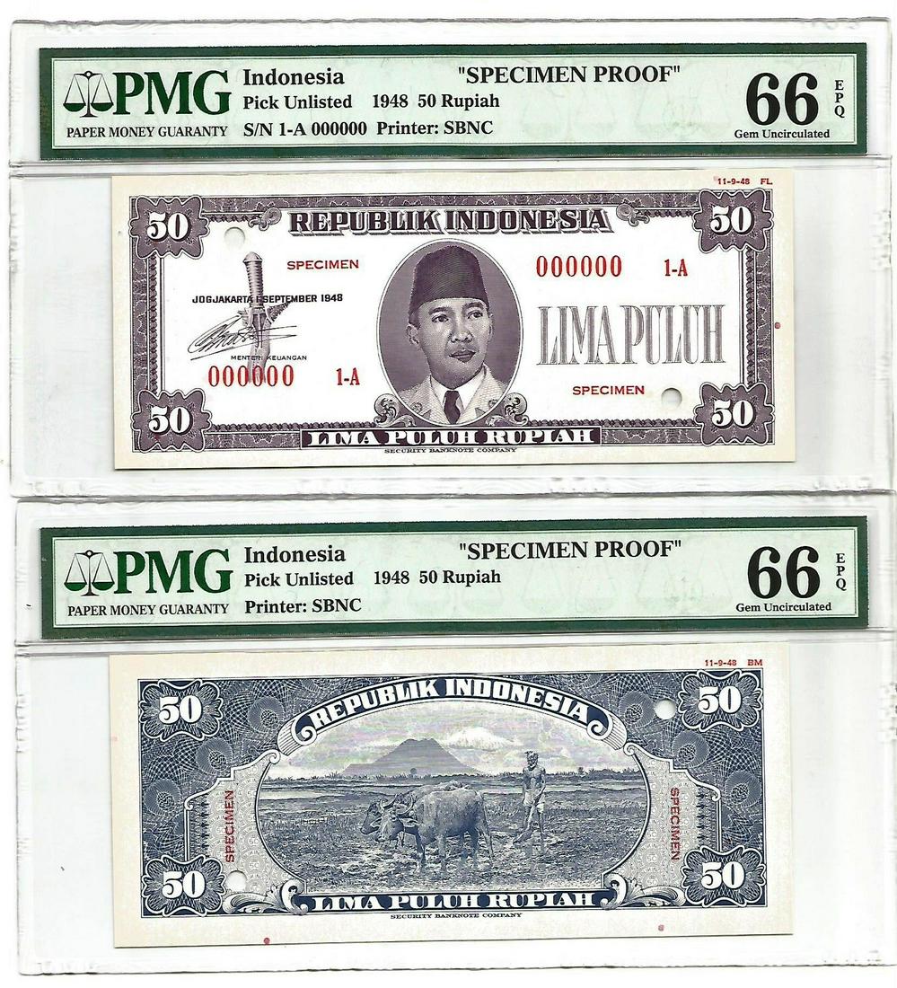 Indonesia 50 Rupiah SPECIMEN PROOF Gem UNC (1 of 2)