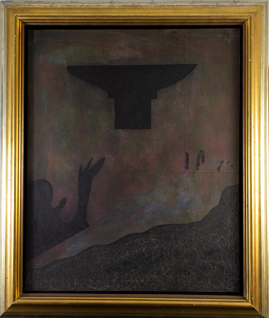 Daniel Argimon: Daniel Argimon (Barcelona, 1929-1996) Sin título. Técnica mixta sobre lienzo adherido a tabla. Dimensions: 101 x 81