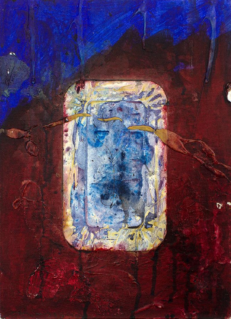 Daniel Argimon: Daniel Argimon (Barcelona, 1929-1996) Sin título. Técnica mixta sobre lienzo adherido a cartón. Firmado y fechado 1993 Dimensions: 33 x 24