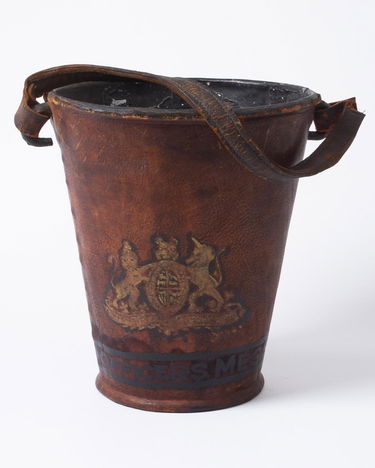 Antique Leather Fire Bucket Marked Officers Mess 12 25 Sep 28 Fire Bucket Marked Officers Mess 12 25