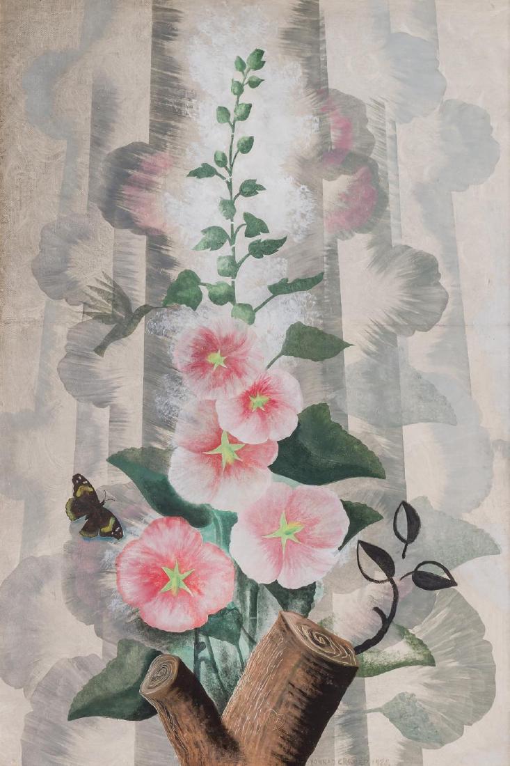 KONRAD CRAMER, American/German (1888-1963), Hollyhocks,: KONRAD CRAMER American/German (1888-1963) Hollyhocks oil on canvasboard, signed and dated lower right "Konrad Cramer 1928" 31 1/8 x 20 1/8 inches Provenance: Zabriskie Gallery, New York, New York; Ger