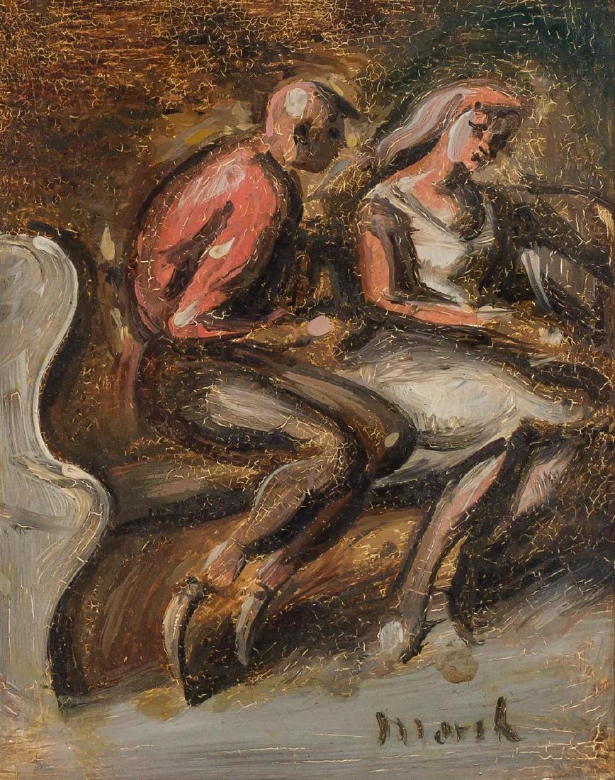 REGINALD MARSH, American (1898-1954), A Couple, oil on: REGINALD MARSH American (1898-1954) A Couple oil on masonite, signed lower right "Marsh" 5 x 4 inches Provenance: Friends of Olana Art Auction, September, 1997; Private Collection, New York. Other Not
