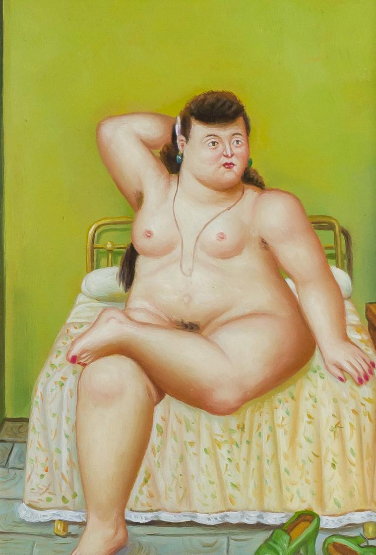 FERNANDO BOTERO (AFTER), Colombian (b. 1932), Lady, oil (1 of 3)