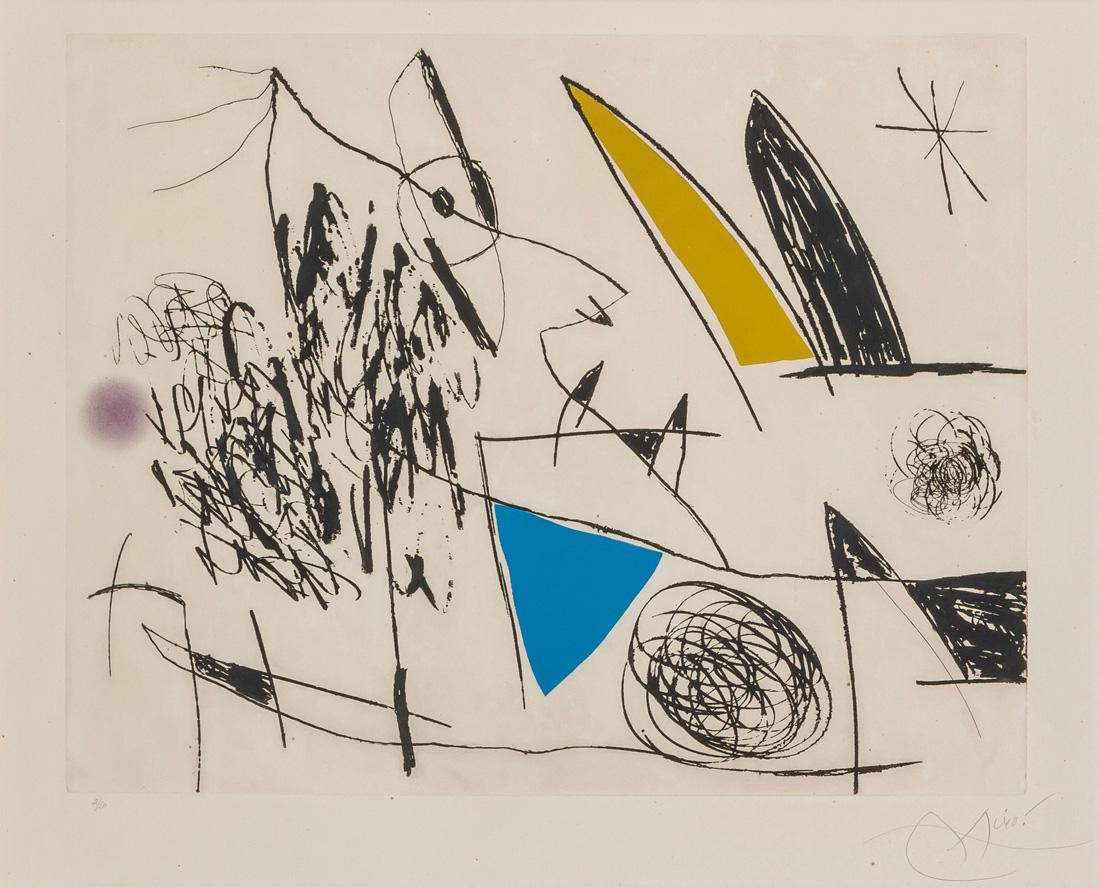 JOAN MIRO, Spanish (1893-1983), Plate VII from Serie (1 of 3)