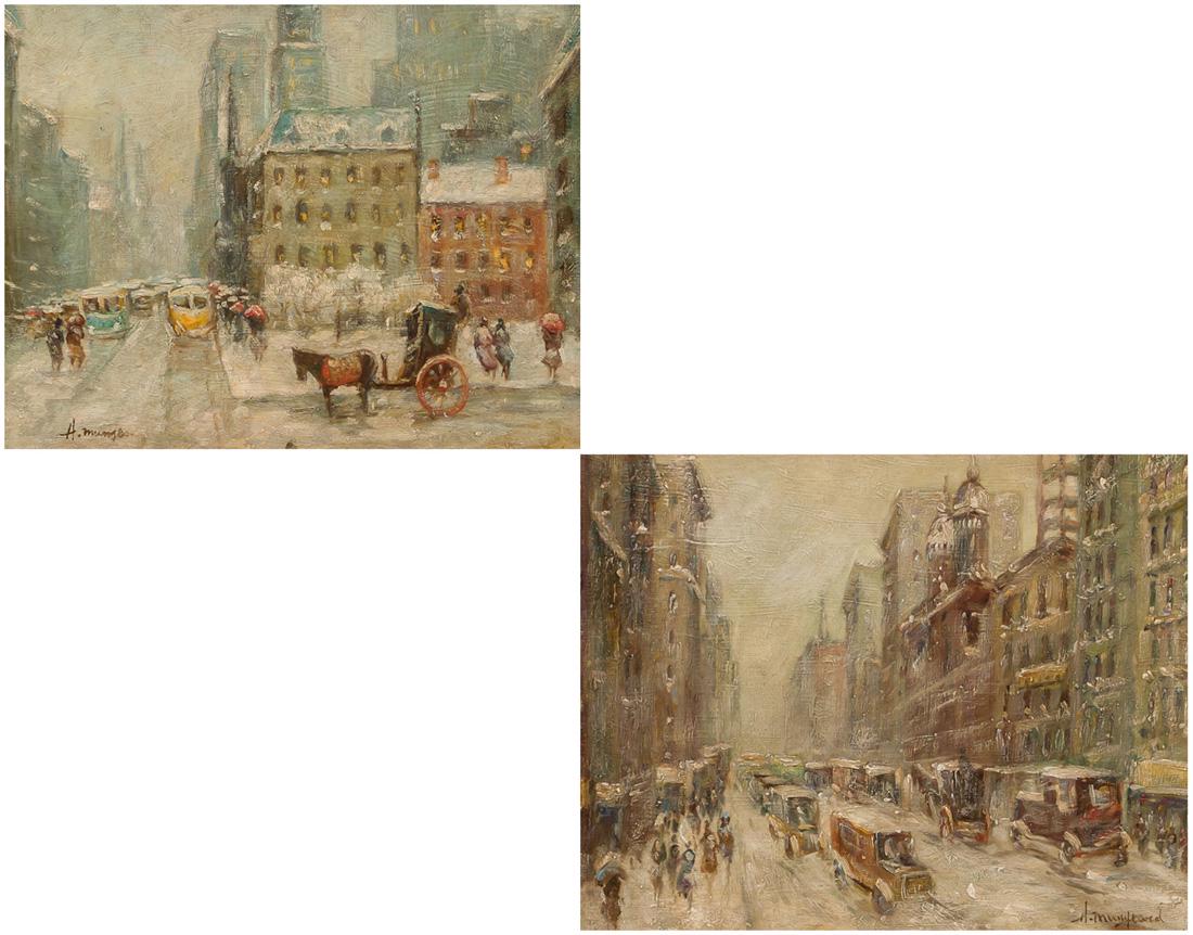 AMERICAN SCHOOL, (20th century), Two Views of New York (1 of 7)