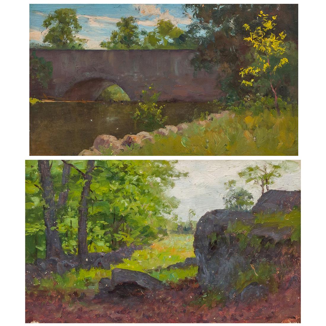 WILLIAM MERRITT POST, American (1856-1935), Bridge at (1 of 7)