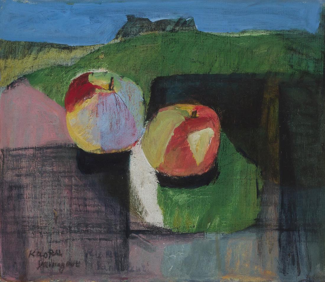 KAORU YAMAGUCHI, Japanese (1907-1968), Apples, oil on (1 of 3)