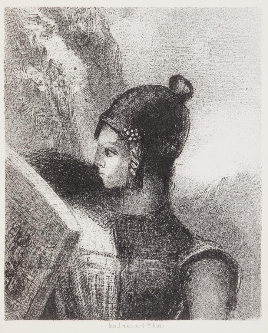 Incisione - Redon Odilon: Revue Wagnérienne Parigi, Boyer, 7 agosto 1885. Prima annata della Revue, dal n.1 al n.12 (1885-1886) con due litografie originali di Fantin Latour e di Odilon Redon, mezza tela azzurra e cartone mar
