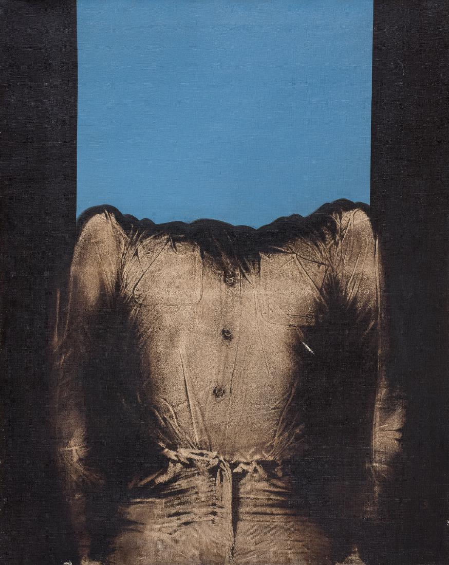 Antonio Recalcati (Bresso 1938): Abito acefalo olio su tela, cm 100 x 80 PROVENIENZA: Collezione Elsa Martinelli, Roma 1