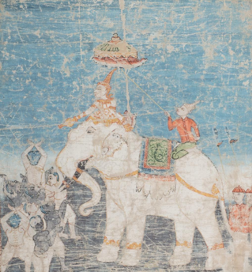 Pannello dipinto su tela con elefante bianco e (1 of 1)