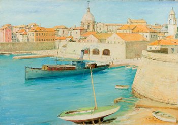 Giovanni March (1894-1974) Veduta del porto di Li