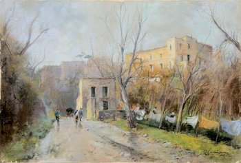 Giuseppe Casciaro (1863-1945) Giornata piovosa