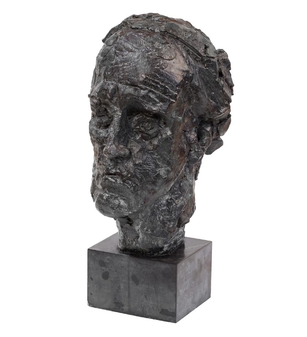 Jacques Lipchitz - Ritratto di Lorenzo Garaventa, 1968: brown glazed bronze, cm 30 x 20 x 25, signed on the reverse