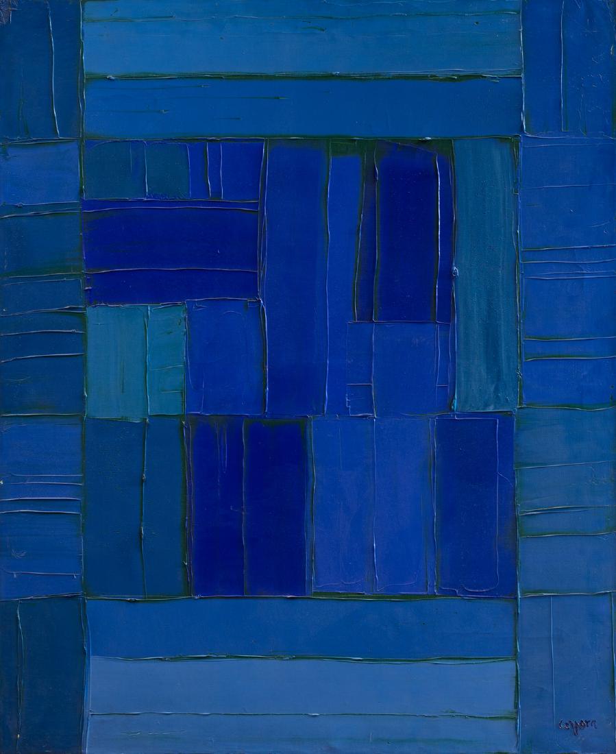 Antonio Corpora - Composizione, 1968: oil on canvas, 100 x 81 signed lower right and on the reverse