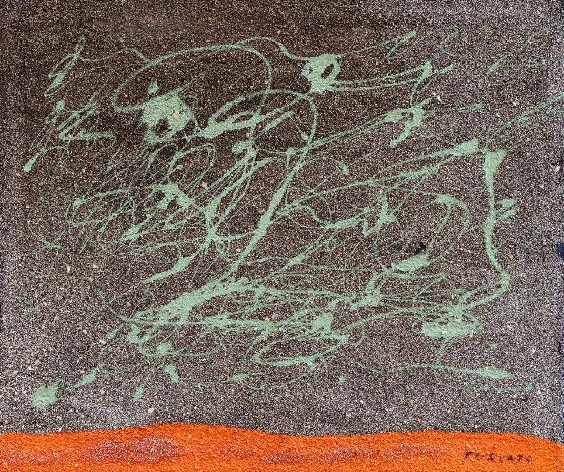 Giulio Turcato - Itinerari, 1970: oil and mixed media on canvas,cm 50 x 60, signed lower right and on the reverse