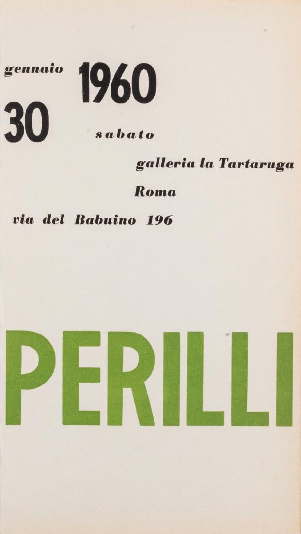 Achille Perilli - Perilli: flyer cm 30 x 34 70Â copies, La Tartaruga gallery, Rome 1960 This lot is subject to Artists Resale Rights
