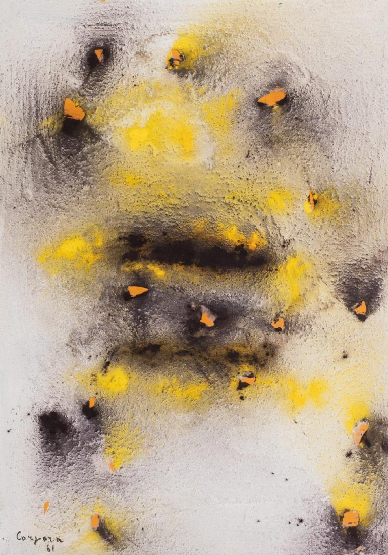 Antonio Corpora - Composition: mixed media and sand on card cm 68 x 48 Signed lower left This lot is subject to Artists Resale Rights