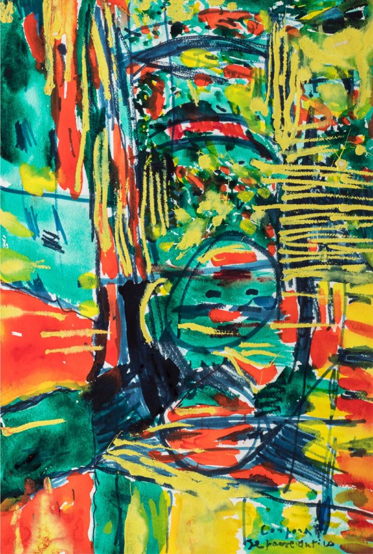 Antonio Corpora - Il paese antico: watercolor on paper cm 51 x 36 Signed lower right Artwork registered in the Archivio Corpora Photo-certificate issued by Archivio CorporaThis lot is subject to Artists Resale Rights