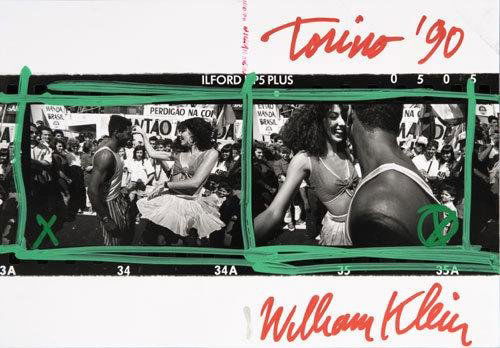 William Klein (1928) Torino æ90: William Klein (1928) Torino æ901990. Stampa alla gelatina sali d'argento con interventi pittorici, vintage. 14 x 20 cm. ***Firma dell'autore, titolo e data sul recto, una stampa simile