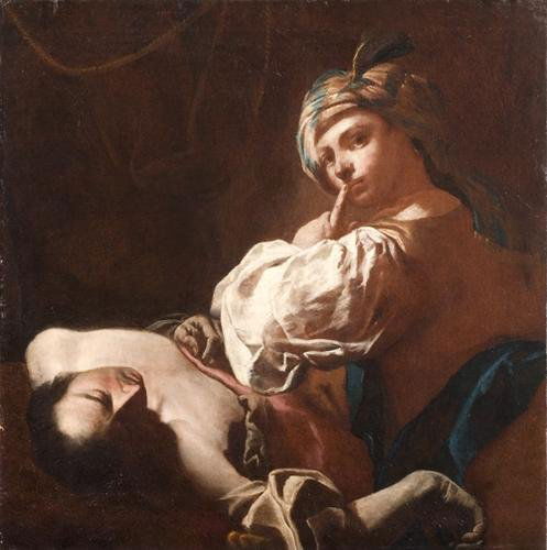 Giuseppe Angeli (Venezia 1712 - 1798) Sansone e Da: Giuseppe Angeli (Venezia 1712 - 1798) Sansone e Dalilaolio su tela cm 85 x 84 Bibliografia: U. Ruggeri, Francesco Capella detto Daggiù, Bergamo, Credito Bergamasco, 1977 (Monumenta Bergomensi