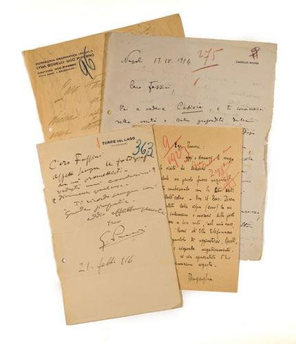 Cinema - Fassini, Alberto. Epistolario.: Cinema - Fassini, Alberto. Epistolario.Ampio nucleo di lettere indirizzate ad Alberto Fassini, presidente della Cines. ***La Società Italiana Cines (1906), specializzata nella produzio