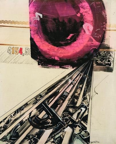 Gianni Bertini (1922) La vie va, 1974: Gianni Bertini (1922) La vie va, 1974firmato 'Bertini 74' (in basso a destra) mec art su tela cm 70 x 60