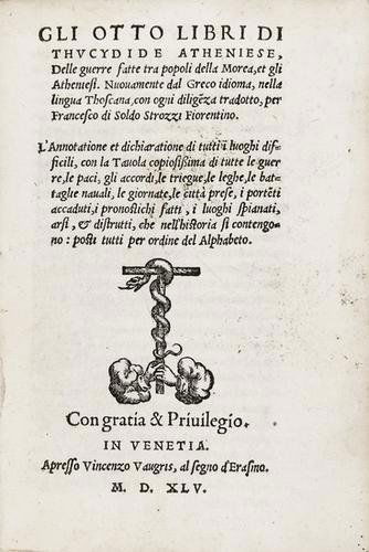 Storia - Tucidide. Gli otto libri... delle guerre (1 of 1)
