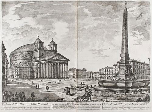Roma - Barbault, Jean. Les plus beaux monumens de: Roma - Barbault, Jean. Les plus beaux monumens de Rome moderne. Roma, Bouchard & Gravier, 1763. In 2°. 44 tavole a doppia pagina, marginali aloni di umidità su alcune, legatura coeva in v