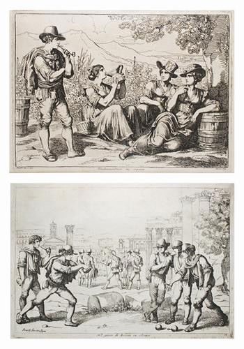 Bartolomeo Pinelli: Bartolomeo Pinelli Lotto comprendente 11 acqueforti eseguite in anni diversi dal Pinelli sui suoi disegni, e tratte dalle diverse opere dell'artista, perlopiù provenienti dalla Raccolta di cos