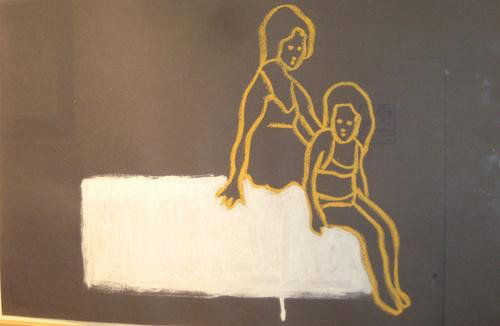 Valerio Berruti (Alba, 1977) Madre e figlia, 2004: Valerio Berruti (Alba, 1977) Madre e figlia, 2004tecnica mista su cartoncino nero, cm 32,5 x 49,5 MOTHER AND DAUGHTER, 2004, MIXED MEDIA ON BLACK CARDBOARD, CM 32.5 X 49.5 ***ESPOSIZION