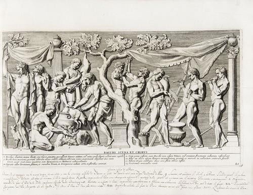 Illustrati - Bartoli, Pietro Sante - Bellori, Giov: Illustrati - Bartoli, Pietro Sante - Bellori, Giovanni Pietro. Admiranda romanarum antiquitatum ac veteris sculpturae vestigia...Roma, Domenico de Rubeis, 1693. In 2° oblungo. 84 tavole,