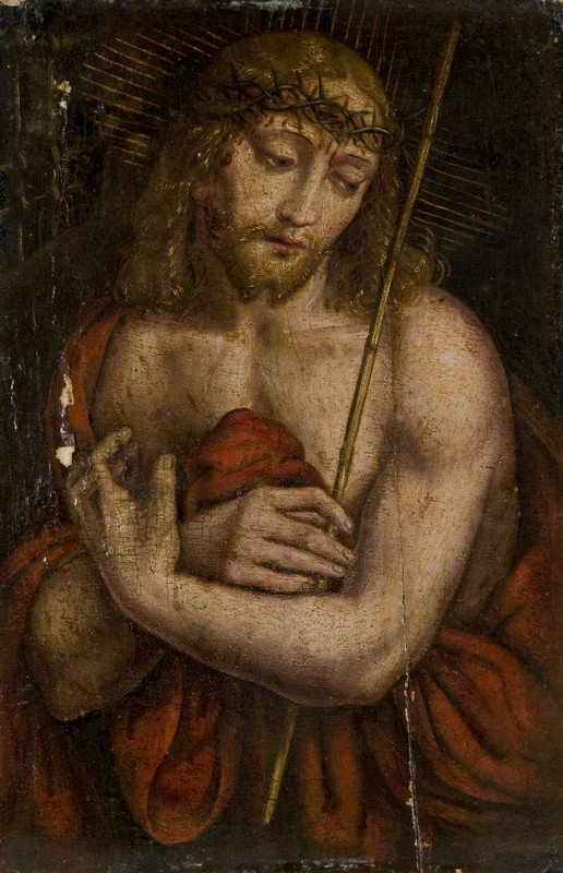 Bottega di Giovanni Pietro Rizzo Pedrini, detto Gi: Bottega di Giovanni Pietro Rizzo Pedrini, detto Giampietrino (attivo a Milano 1520 - 40 ca.) Ecce Homoolio su tavola cm 28 x 18 Antica iscrizione: 'Mano di [...] primo maestro di Rafael/ D'Urb