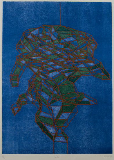 Achille Perilli (Roma, 1927) Composizione, 1969: Achille Perilli (Roma, 1927) Composizione, 1969acquaforte, es. 27/95, cm 57,5 x 40,5 Firma e data a matita in basso a destra COMPOSITION, 1969, ETCHING, NUMBERED 27/95, CM 57,5x40,5, SIGNED AN