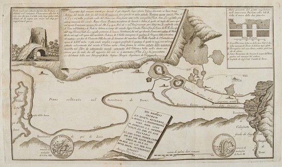 Umbria - Carrara, Francesco. La caduta del Velino: Umbria - Carrara, Francesco. La caduta del Velino nella Nera.Roma, Casaletti, 1779. In 2°. Titolo contenuto in cornice tipografica e con 2 monete incise in rame una delle quali raffigura