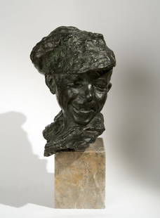 Medardo Rosso (Torino 1858 - Milano 1928) Gavroche: Medardo Rosso (Torino 1858 - Milano 1928) Gavrochebronzo, altezza cm 30 Firmato sul retro, sulla base: M Rosso GAVROCHE, BRONZE, H. CM 30, SIGNED ON THE BACK ON THE BASE