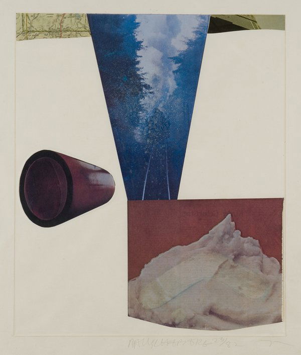 Robert Rauschenberg (Milton Ernst Rauschenberg, Por: Horsefeathers thirteen VI, 1972 litografia pochoir e collage, es. 23/82, cm 46 x 38,5Firma a matita in basso a destraIn basso a destra il timbro a secco dello stampatore Gemini G.E.L., Los AngelesHORS