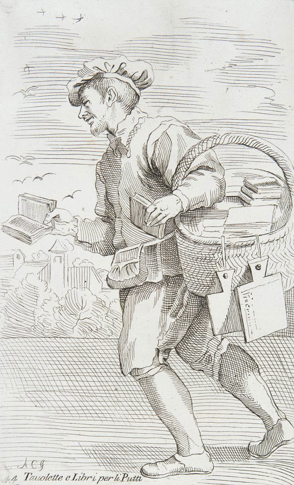 Carracci, Annibale Le arti di Bologna: Roma, Gregorio Roisecco, 1740. In 2°. In barbe, stemma calcografico al frontespizio, ritratto di Annibale Carracci su disegno di Alessando Algardi, capilettera e finalini calcografici, 80 ritratti di