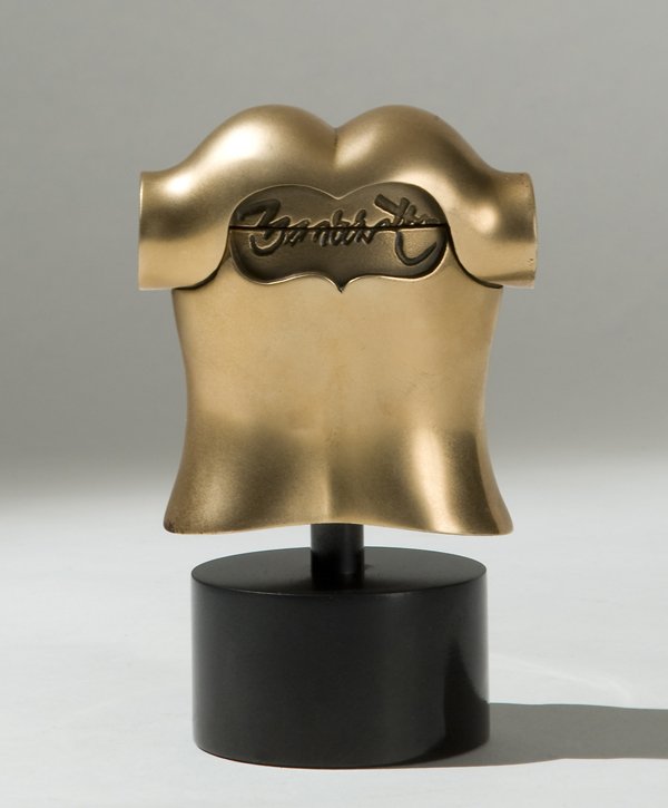 Miguel Berrocal (Villanueva de Algaidas1933 – Ante: Torso Marzotto, Opus 333, 1986 bronzo dorato, es.917/1500, cm 12 x 7,5 x 5,5Firma incisa al retro