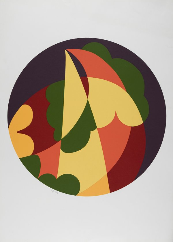 Giacomo Balla (Torino 1871 – Roma 1958): Bozzetto di piano per tavolo tre serigrafie a colori, ess. 70, 80 e 104/150, cm 70 x 50 (sc)stampatore Grafica Beta, Urbino, edizione postuma autorizzata da Luce e Elica Balla