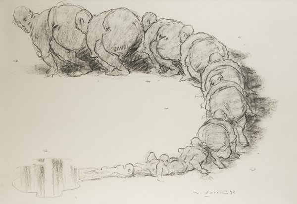 Wainer Vaccari (Modena 1949): Senza titolo, 1992 Grafite su carta, cm 70 x 100Firmato in basso a destra: W. Vaccari 92
