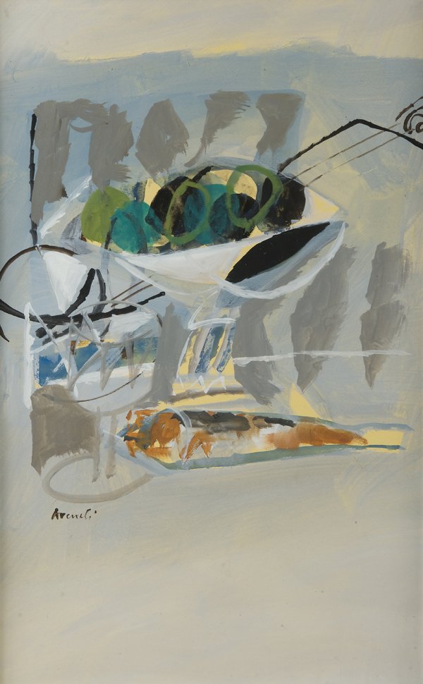 Marcello Avenali (Roma 1912-1981): Senza titolo tecnica mista su carta, cm 60 x 40Firmato in basso a sinistra: Avenali