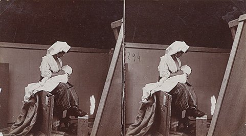 Francesco Paolo Michetti (1851-1929) Painting studio, c: Vintage gelatin silver print, stereoscopic printcm 8,5 x 15 (3.3 x 5.9 in.)Stampa vintage alla gelatina sali d’argento, stereoscopia.
