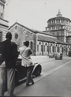 Mario De Biasi (b. 1923) Milan, Italy, ca. 1950: Two vintage gelatin silver prints. Photographer’s credit stamps on the versoEach approximately cm 24 x 18 (9.4 x 7.1 in.)Due stampe vintage alla gelatina sali d’argento. Timbri del fotografo sul v