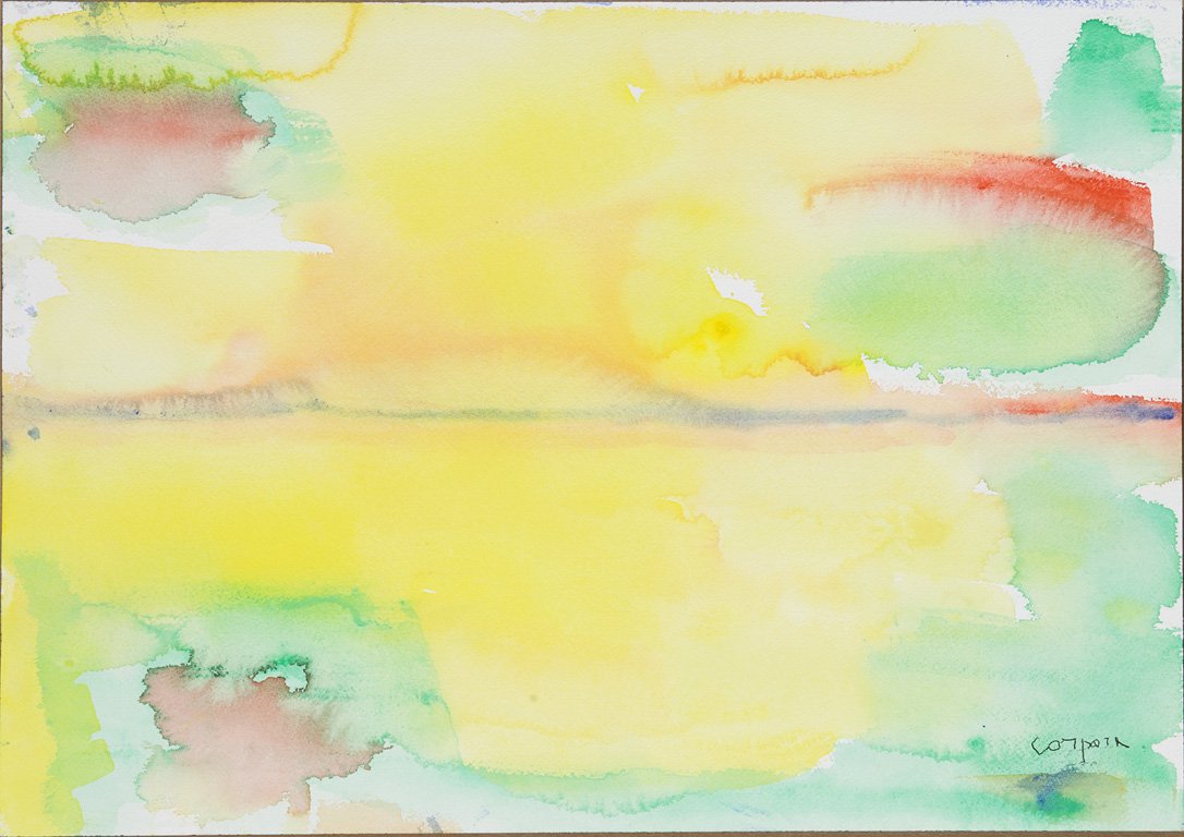 Antonio Corpora (Tunisi 1909 – Roma 2004) Laguna, 1998: acquarello su carta, cm 36 x 51Firmato in basso a destra: Corpora